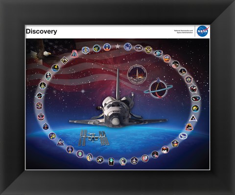 Framed Space Shuttle Discovery Tribute Poster Print