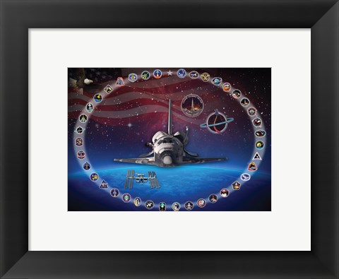 Framed Space Shuttle Discovery Tribute Poster Print