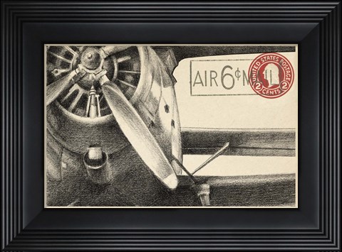 Framed Small Vintage Air Mail II Print