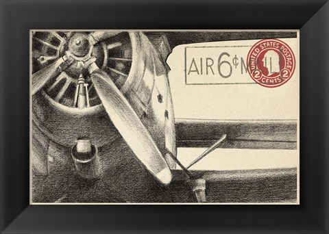 Framed Small Vintage Air Mail II Print