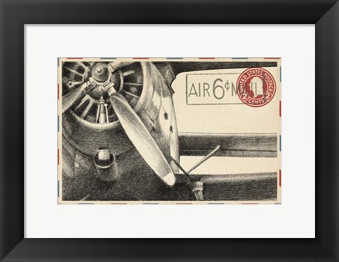 Framed Small Vintage Air Mail II Print