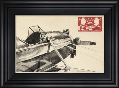 Framed Small Vintage Air Mail I Print