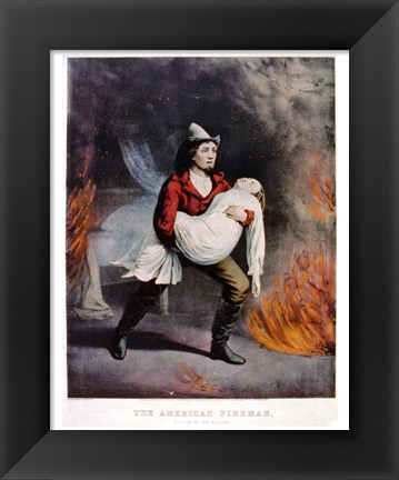 Framed American Fireman Print