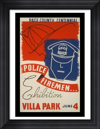 Framed Police Firemen Exhibition Villa Park June 4th Print