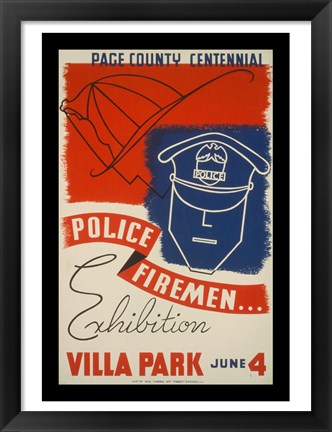 Framed Police Firemen Exhibition Villa Park June 4th Print