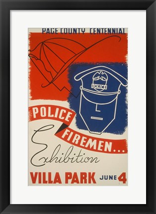 Framed Police Firemen Exhibition Villa Park June 4th Print