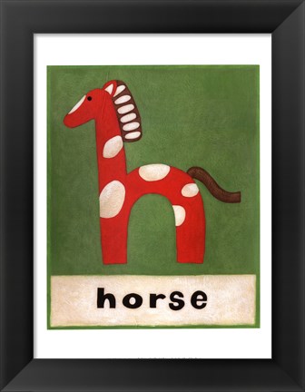 Framed H is for Horse Print