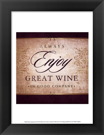 Framed Wine Inspiration III Print