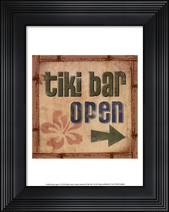 Framed Beach Signs VI Print