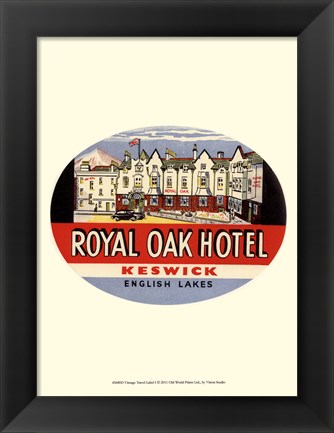 Framed Vintage Travel Label I Print