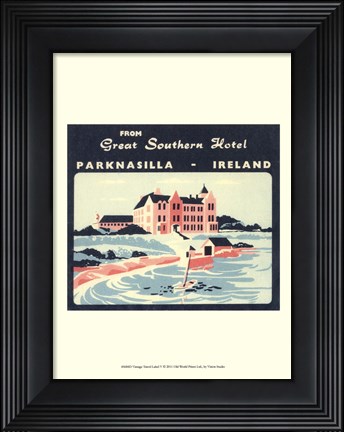 Framed Vintage Travel Label V Print