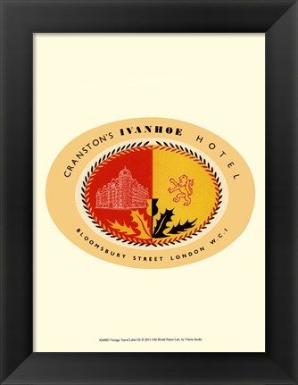 Framed Vintage Travel Label IX Print