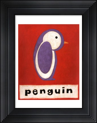 Framed P is for Penguin Print