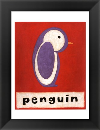 Framed P is for Penguin Print