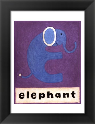 Framed E is for Elephant Print