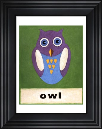 Framed O is for Owl Print
