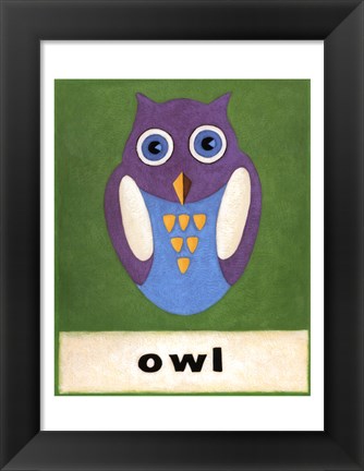 Framed O is for Owl Print