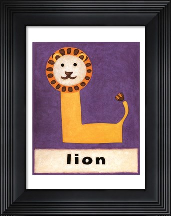 Framed L is for Lion Print