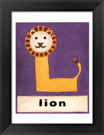 Framed L is for Lion Print