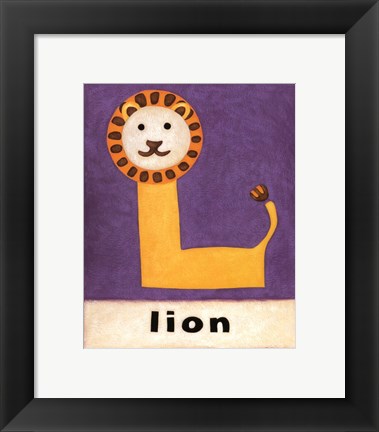 Framed L is for Lion Print