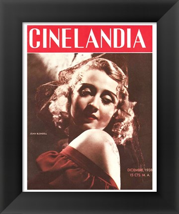 Framed Joan Blondell CINELANDIA Magazine Print