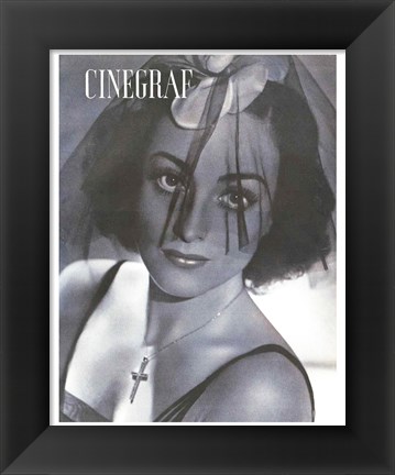 Framed Joan Crawford CINEGRAF Magazine Print