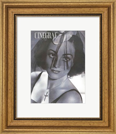 Framed Joan Crawford CINEGRAF Magazine Print