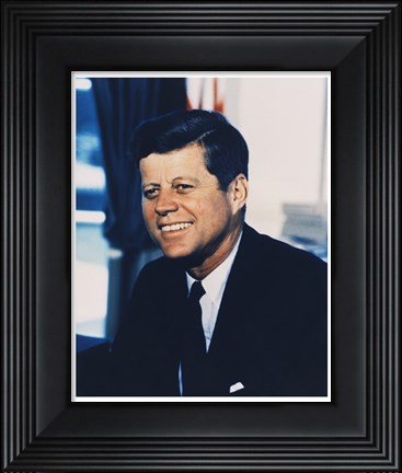Framed John F. Kennedy, White House Color Photo Portrait Print