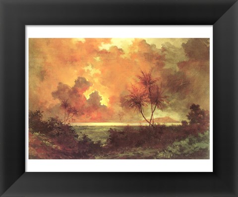 Framed Jules Tavernier - &#39;Sunrise Over Diamond Head&#39;, 1888 Print