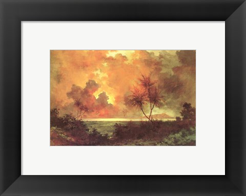 Framed Jules Tavernier - &#39;Sunrise Over Diamond Head&#39;, 1888 Print