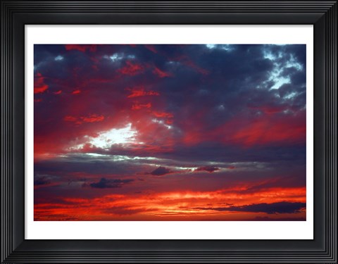 Framed Kihei Red Sunset Print
