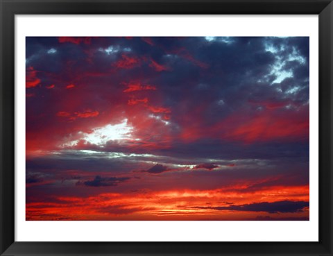 Framed Kihei Red Sunset Print