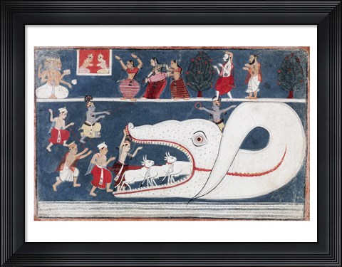 Framed Krishna Kills Aghasura Print