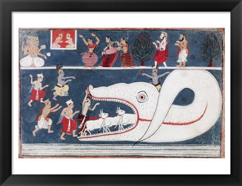 Framed Krishna Kills Aghasura Print