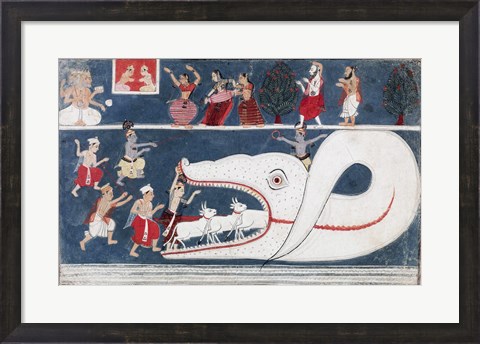 Framed Krishna Kills Aghasura Print