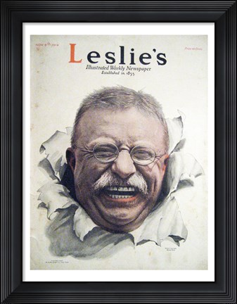 Framed Leslies Illustrated Weekly Newspaper Nov. 1916 Teddy Roosevelt Print