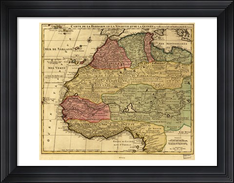 Framed Map of Africa 1742 Print