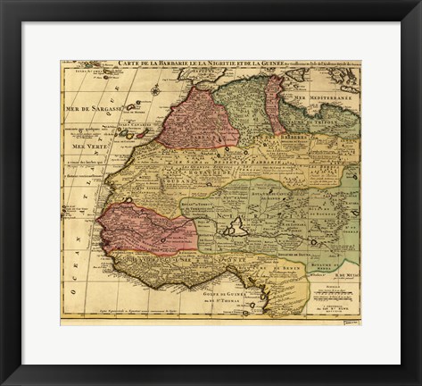 Framed Map of Africa 1742 Print