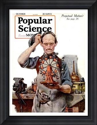 Framed Perpetual Motion by Norman Rockwell Print