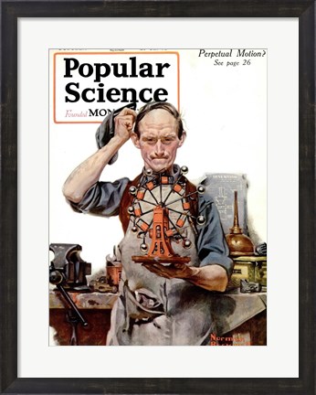 Framed Perpetual Motion by Norman Rockwell Print
