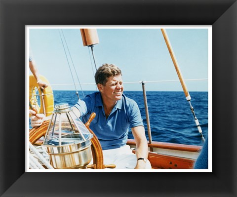 Framed President Kennedy Vacations at Hammersmith Farm Print