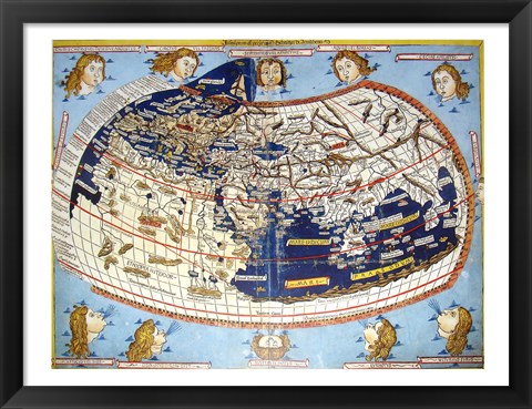 Framed Ptolemaic Map Print