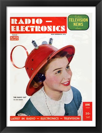 Framed Radio Electronics Cover June 1949 Print