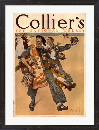 Framed Reuterdahl Colliers Cover June 20 1908 Print