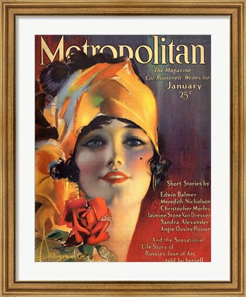 Framed Rolf Armstrong Metropolitan Jan 1919 Print