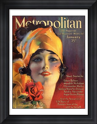 Framed Rolf Armstrong Metropolitan Jan 1919 Print