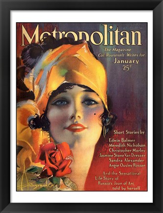 Framed Rolf Armstrong Metropolitan Jan 1919 Print