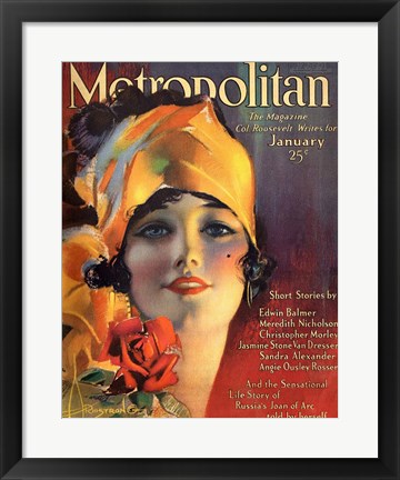 Framed Rolf Armstrong Metropolitan Jan 1919 Print