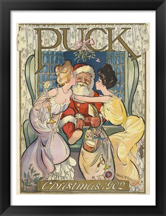 Framed Santa 1902 Puck Cover Print