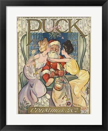 Framed Santa 1902 Puck Cover Print